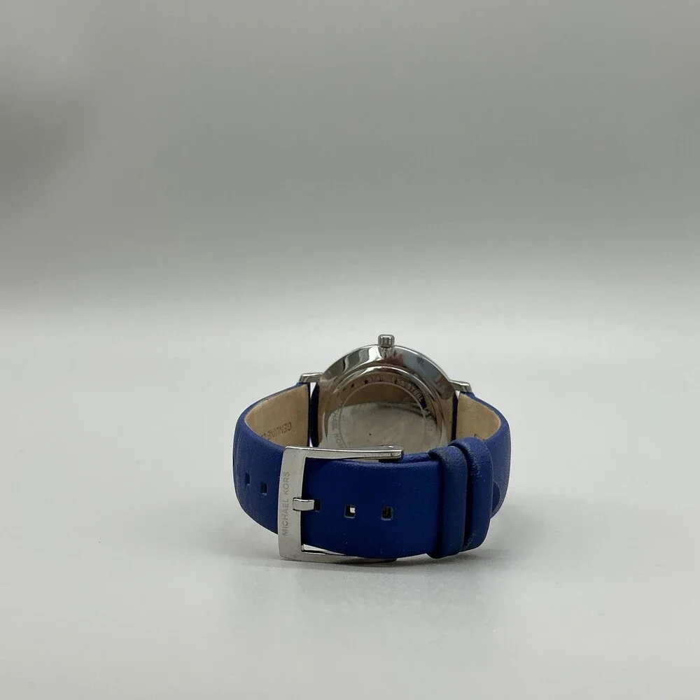 Michael Kors Pyper Womens Watch 38mm Blue Leather MK-2845 New Battery